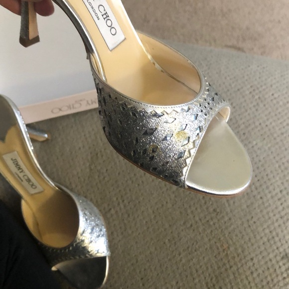 Silver glitter Jimmy Choo heels - Picture 4 of 7